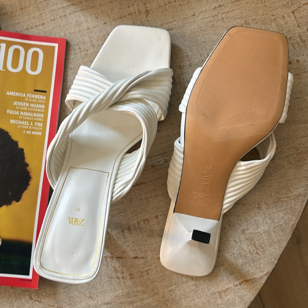 Zara pleated strap heeled sandals - Picture 7 of 8